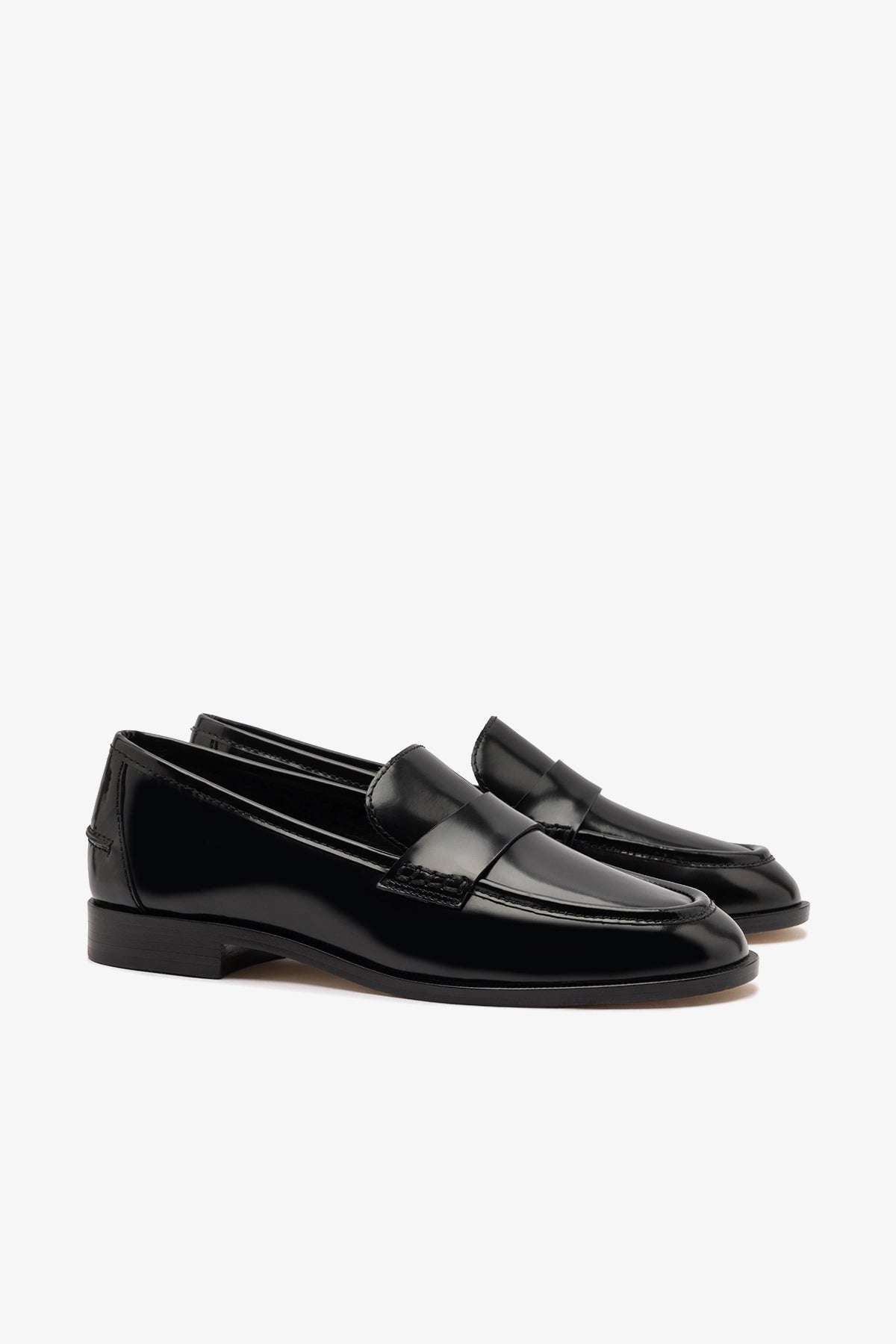 Larroudé x Parke Loafer In Black Box Leather - Larroude