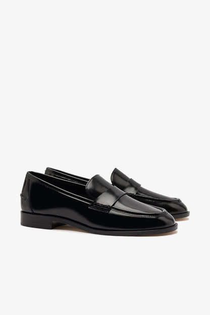 Larroudé x Parke Loafer In Black Box Leather - Larroude