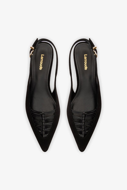 Nara Pump In Black Suede and Leather - Larroude