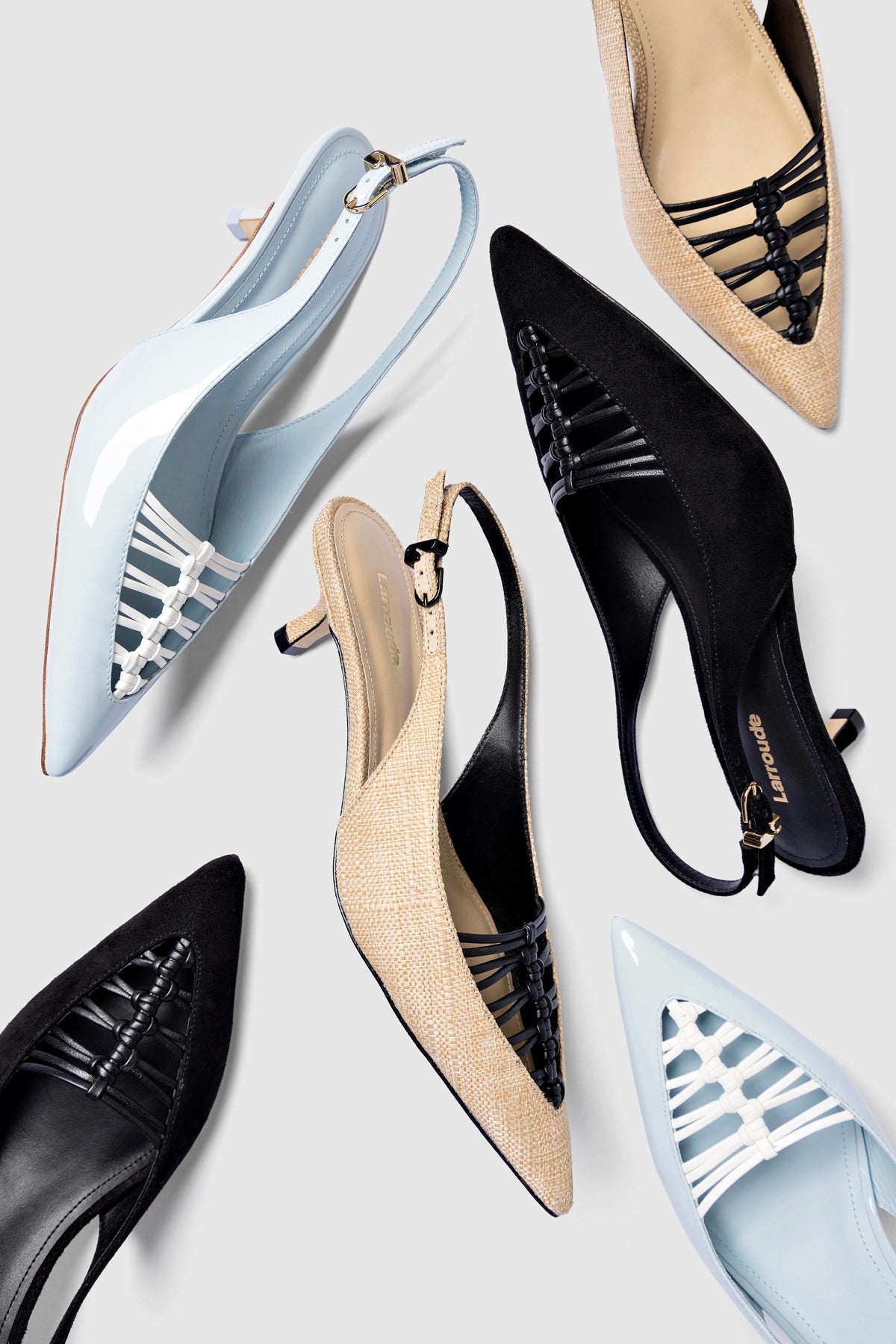 Nara Pump In Maya Patent Leather and White Leather - Larroude