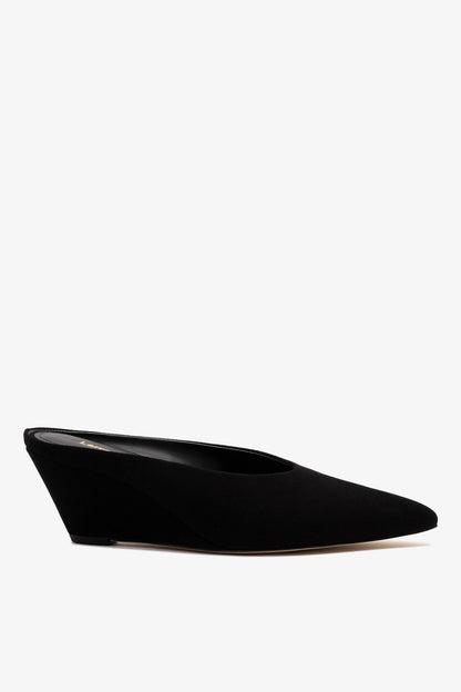 Loulou Mule Black Suede - Larroude