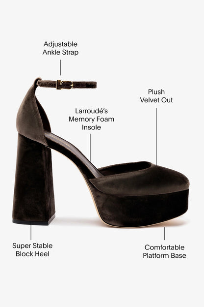 Ari Pump In Expresso Velvet - Larroude