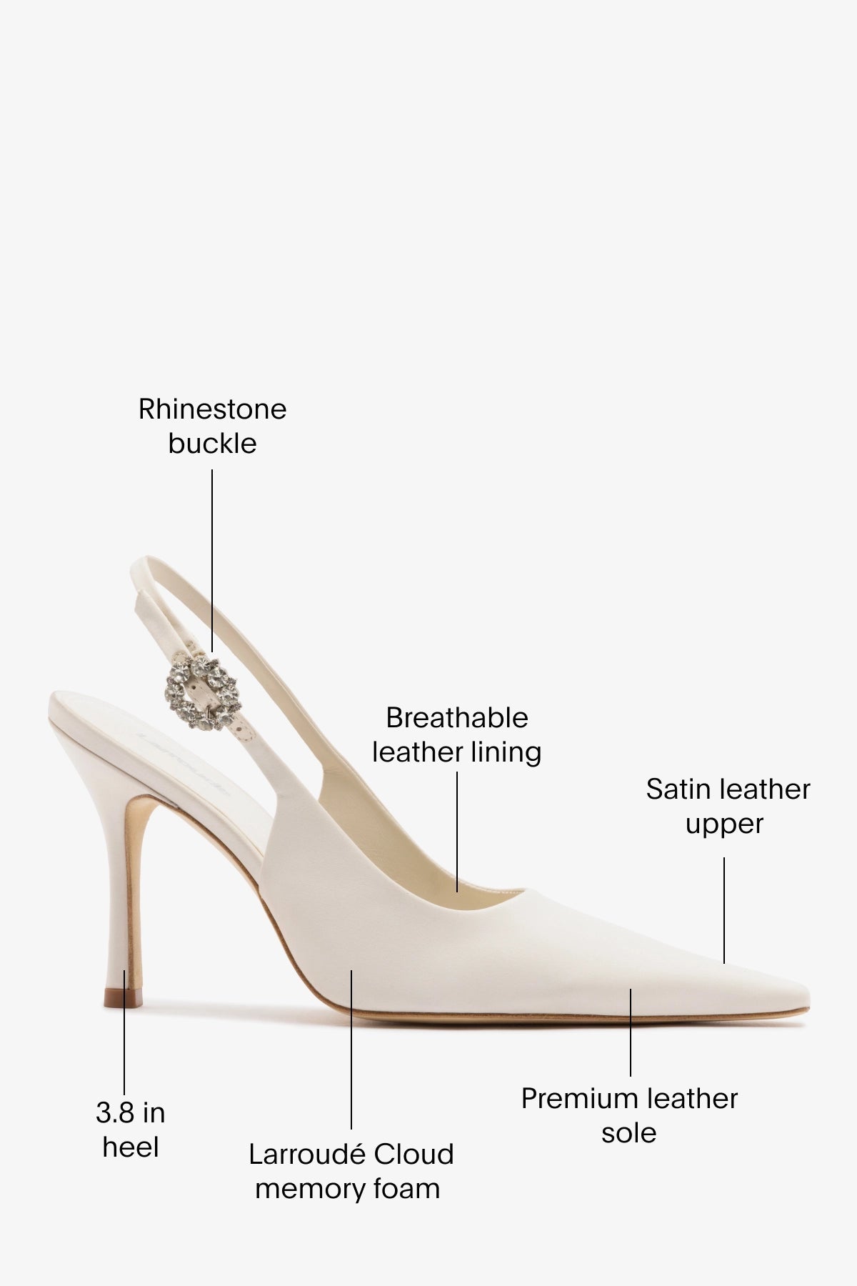 Carine Pump White Satin - Larroude