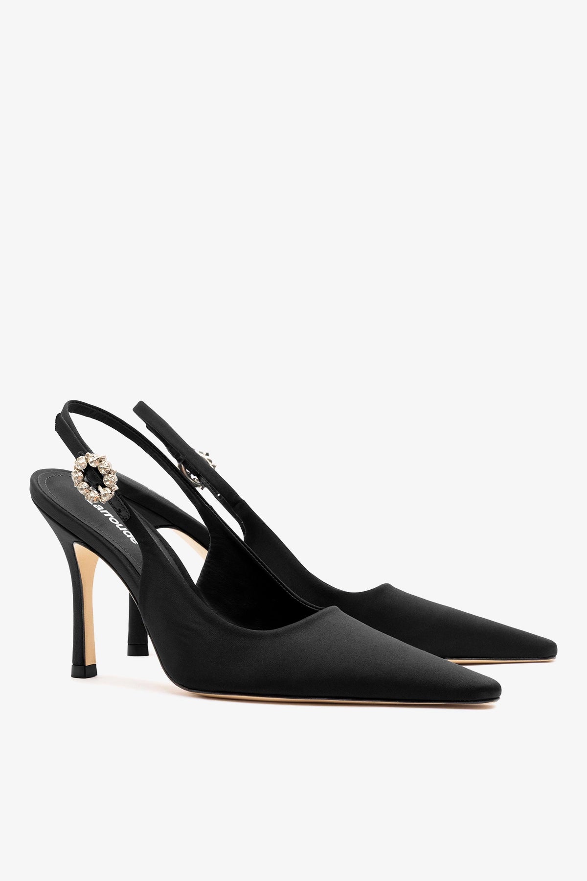 Carine Pump Black Satin - Larroude