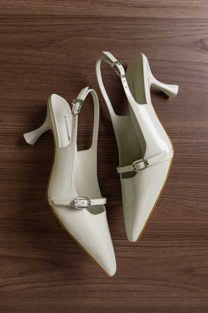 Ines Pump Gray Leather - Larroude