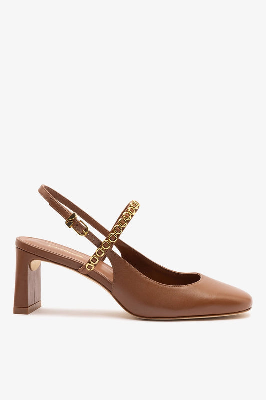 Georgina Milanina Pump In Caramel Leather - Larroude