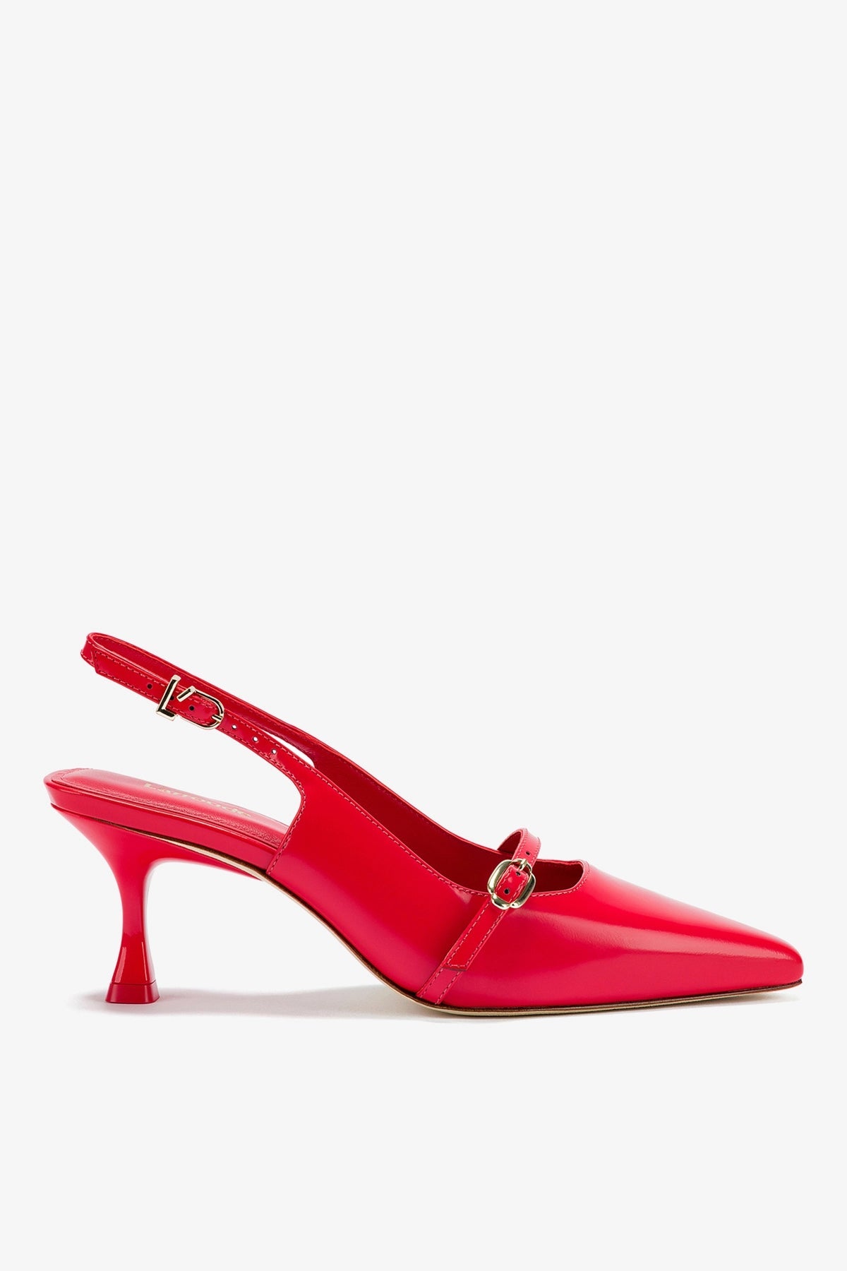 Ines Pump In Scarlet Leather - Larroude