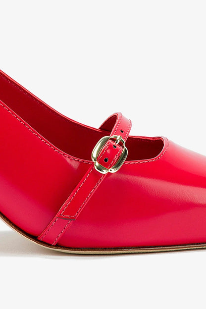 Ines Pump In Scarlet Leather - Larroude