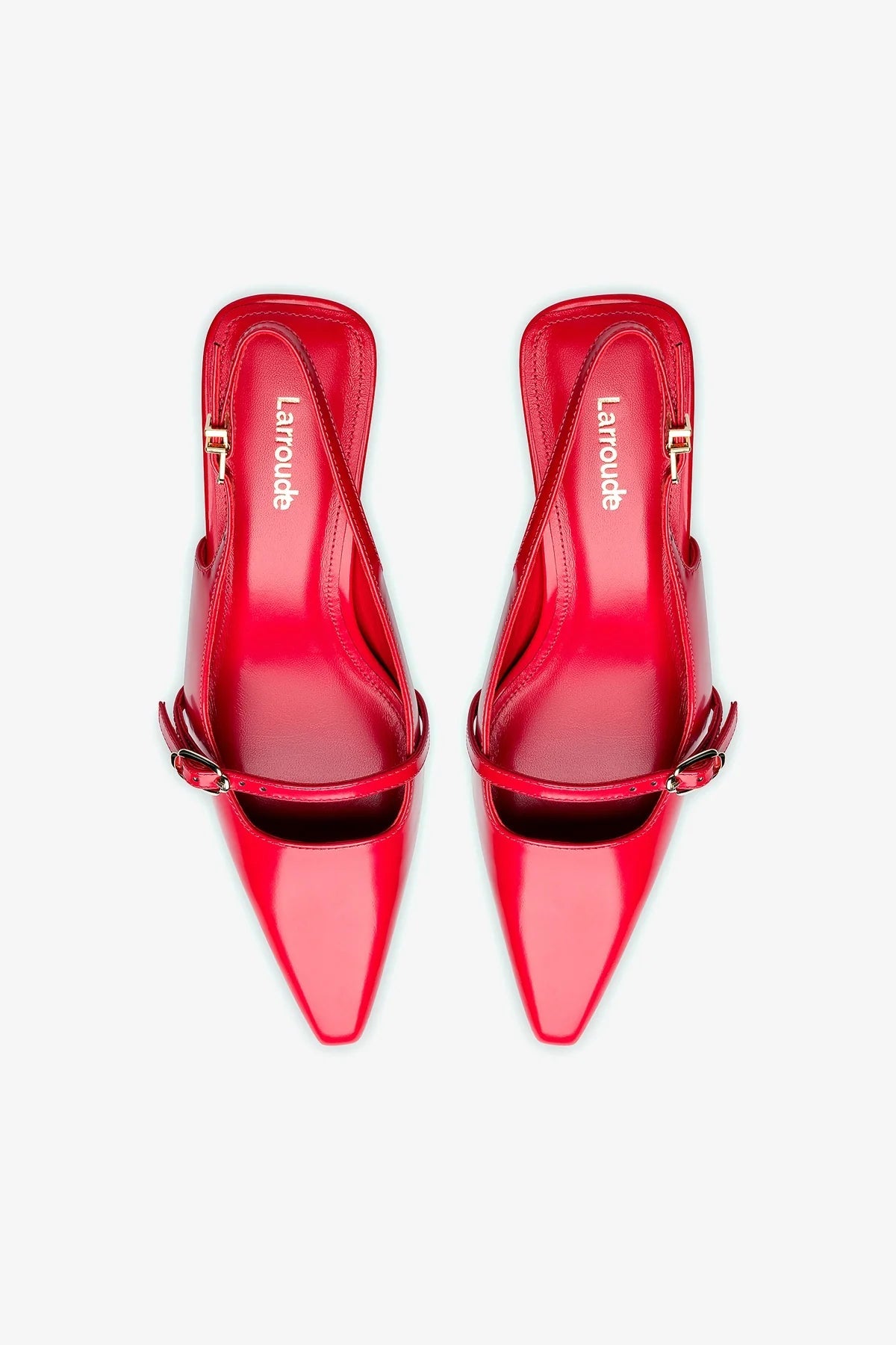 Ines Pump In Scarlet Leather - Larroude