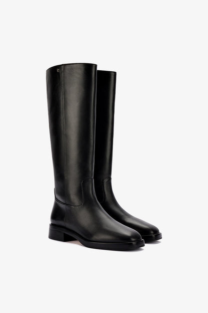 Anne Boot In Black Leather - Larroude