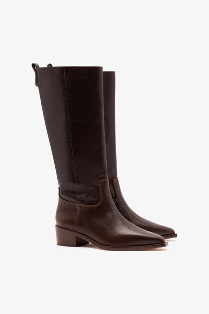 Florencia Boot In Brown Leather - Larroude