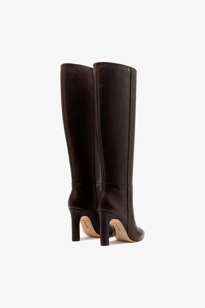 Cindy Hi Boot In Brown Leather - Larroude