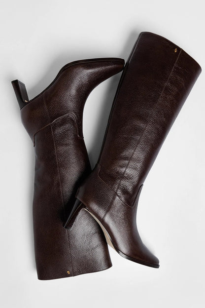 Alexis Boot Brown Leather - Larroude