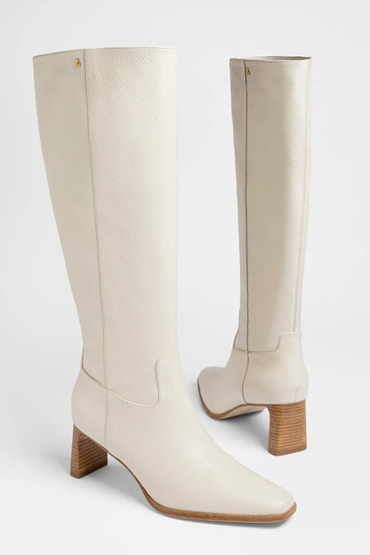 Alexis Boot Ivory Leather - Larroude