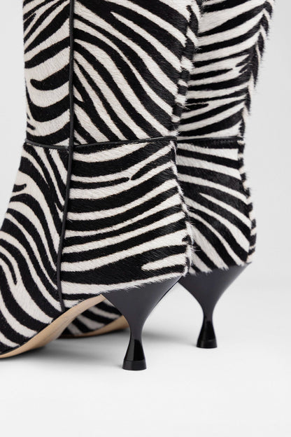 Georgia Boot Zebra Hair Leather - Larroude