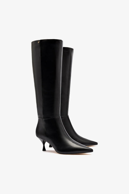 Georgia Boot In Black Leather - Larroude