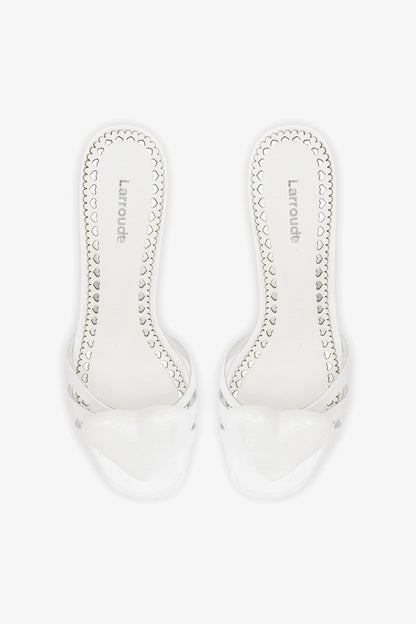 Amore Mule White Patent Leather - Larroude