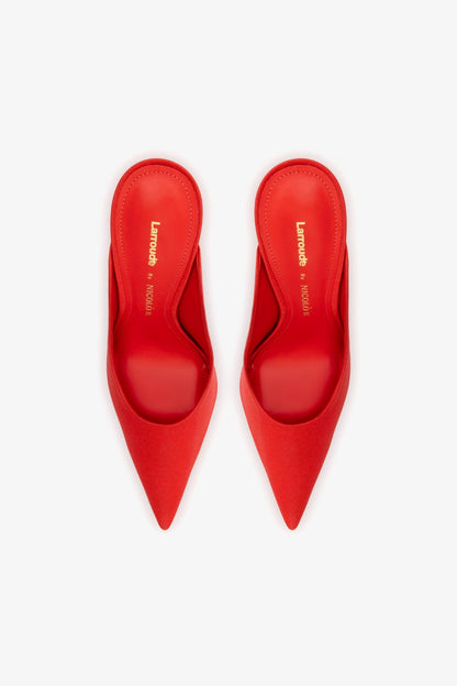 Larroudé by Nicolò B. Inna Mule In Scarlet Satin - Larroude