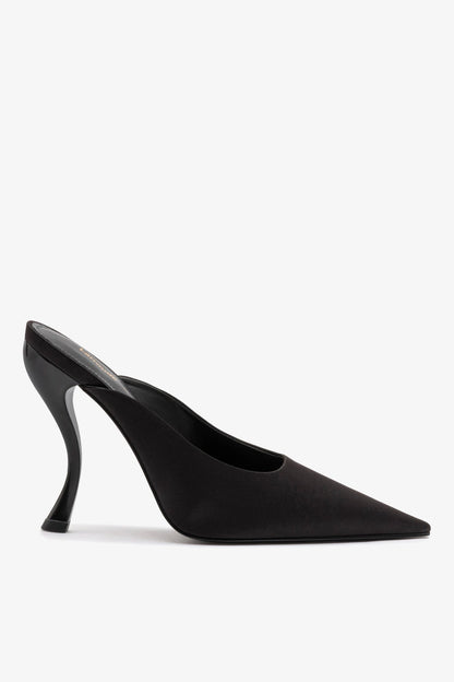 Larroudé by Nicolò B. Inna Mule In Black Satin - Larroude