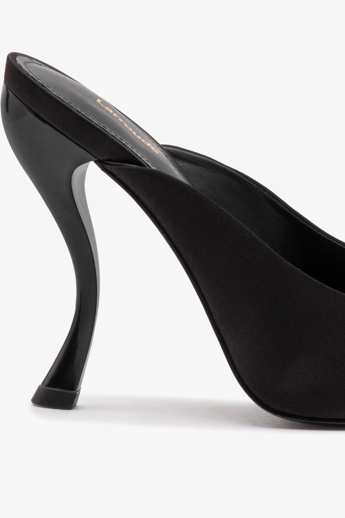 Larroudé by Nicolò B. Inna Mule In Black Satin - Larroude