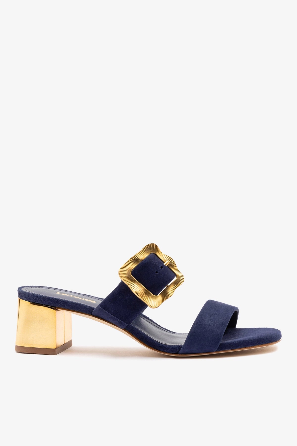 Maria Sandal Navy Suede - Larroude