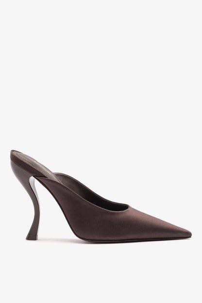 Larroudé x Nicolò B.: Inna Mule Mahogany Satin - Larroude