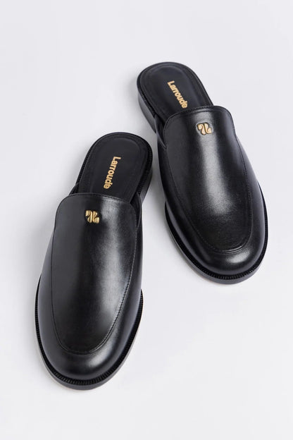 Margaux Mule Black Leather - Larroude
