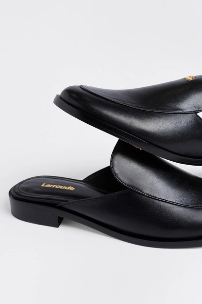 Margaux Mule Black Leather - Larroude