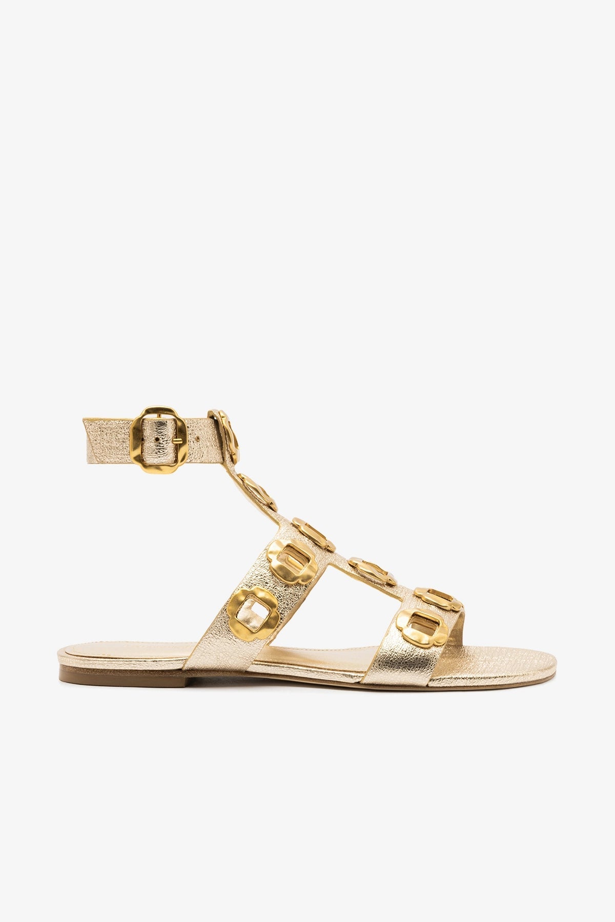 Milan Gladiator Flat Platina Metallic - Larroude