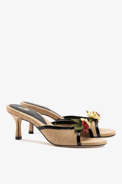 Juliette Mule Beige Raffia - Larroude