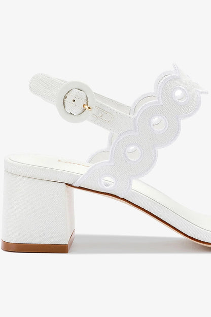 Florence Broderie Sandal In White Raffia - Larroude