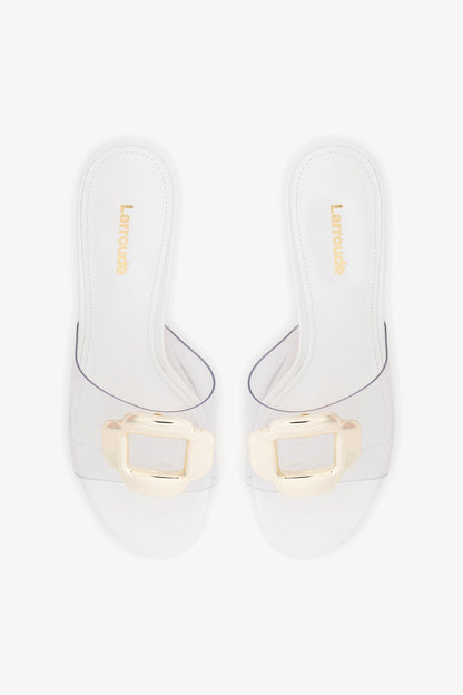 Margherita Clear Mule White Leather - Larroude