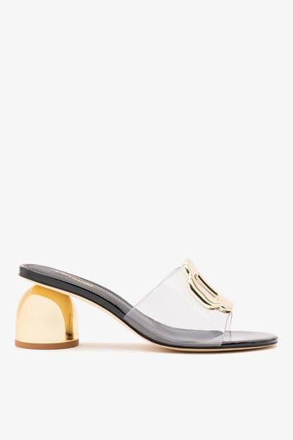 Margherita Clear Mule Black Patent Leather - Larroude