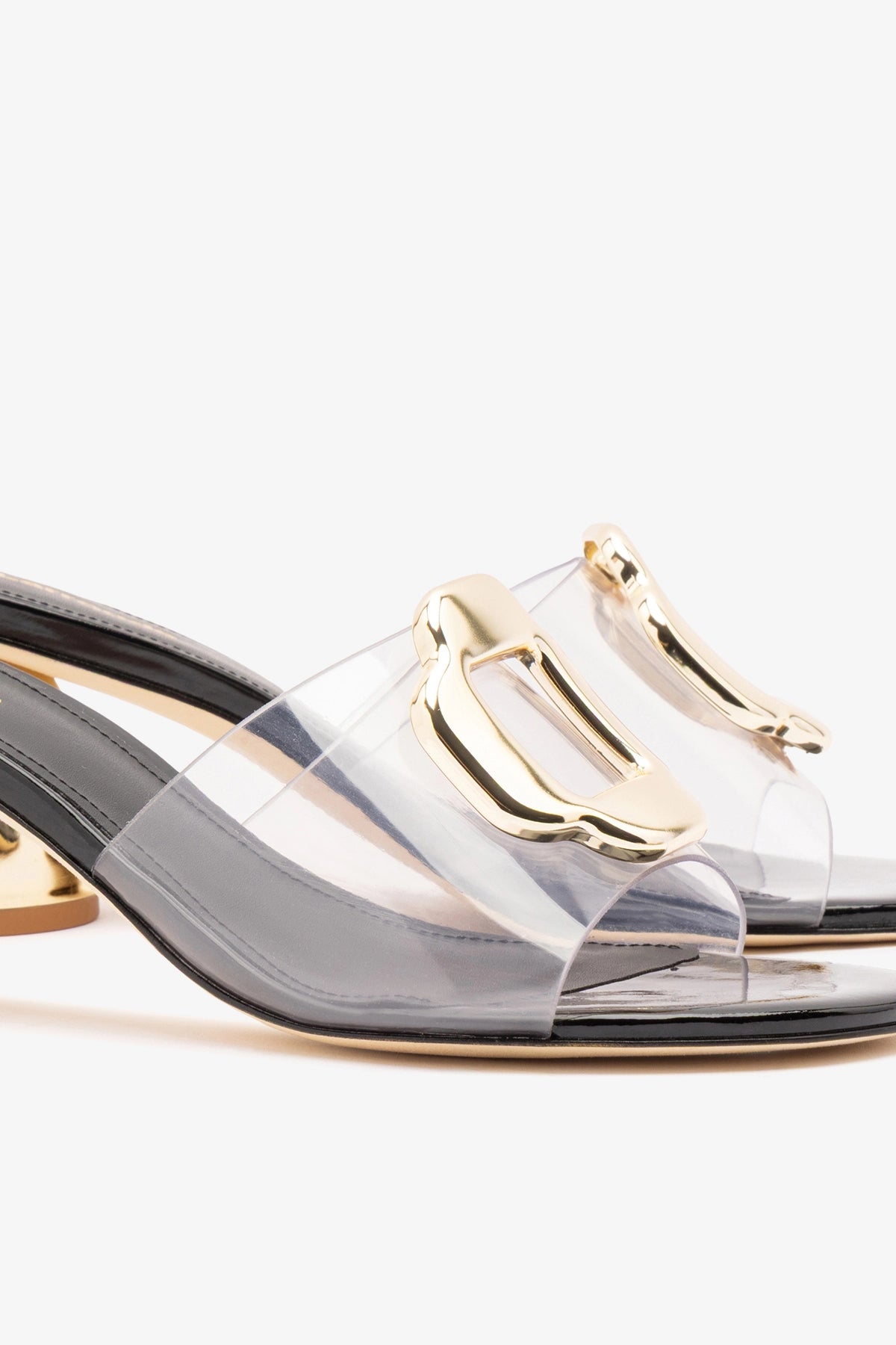 Margherita Clear Mule Black Patent Leather - Larroude