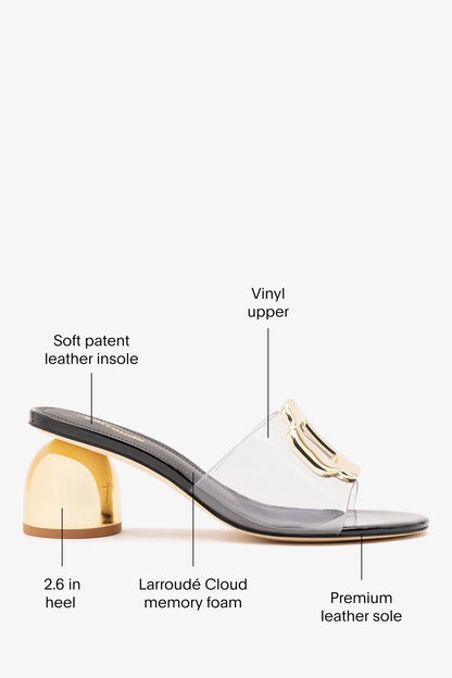 Margherita Clear Mule Black Patent Leather - Larroude