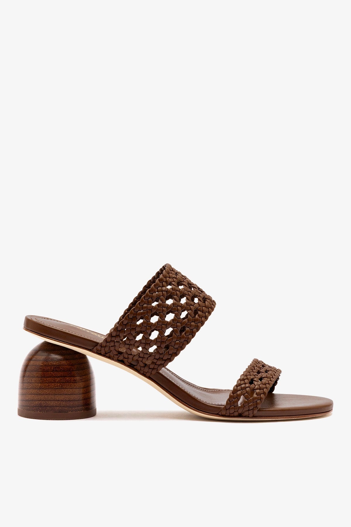 Dew Drop Macrame Sandal In Burnt Umber Leather - Larroude