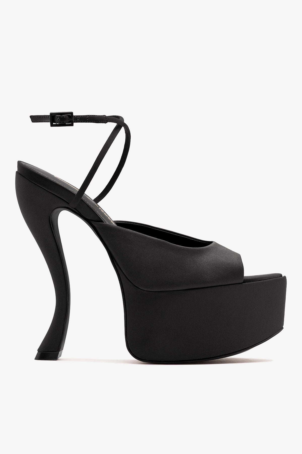 Larroudé x Nicolò B.: Lola Sandal Black Satin - Larroude