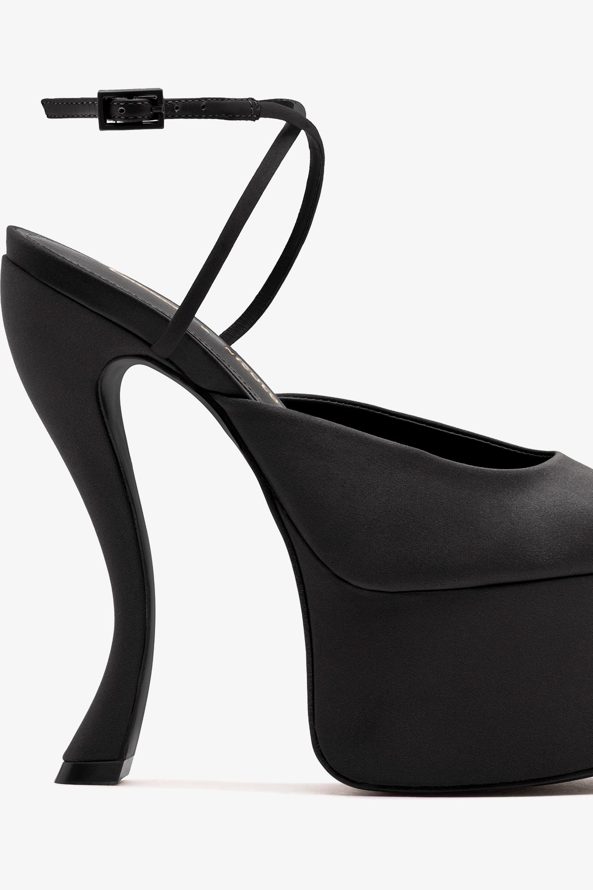 Larroudé x Nicolò B.: Lola Sandal Black Satin - Larroude