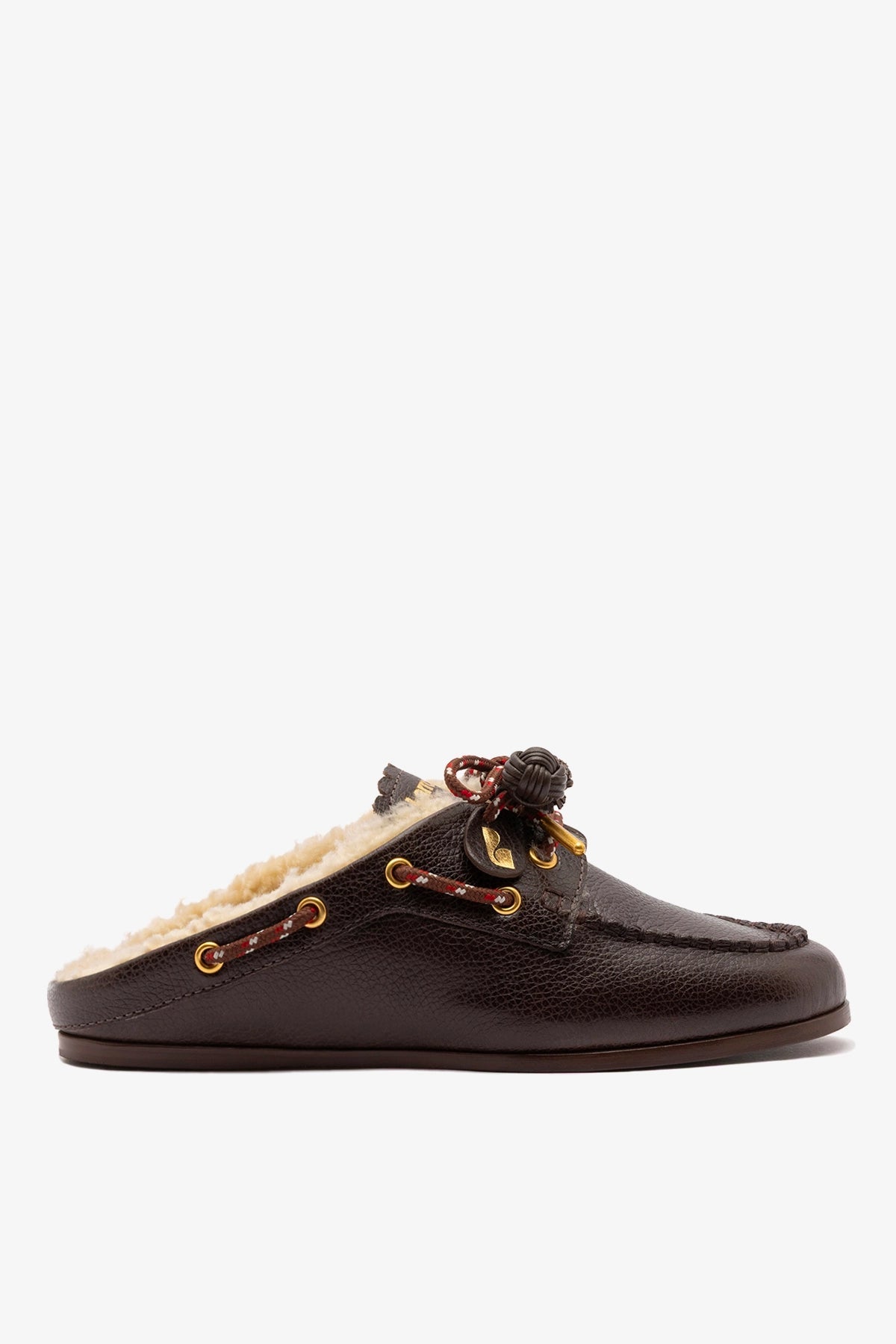 Cyprus Shearling Mule Brown Leather - Larroude
