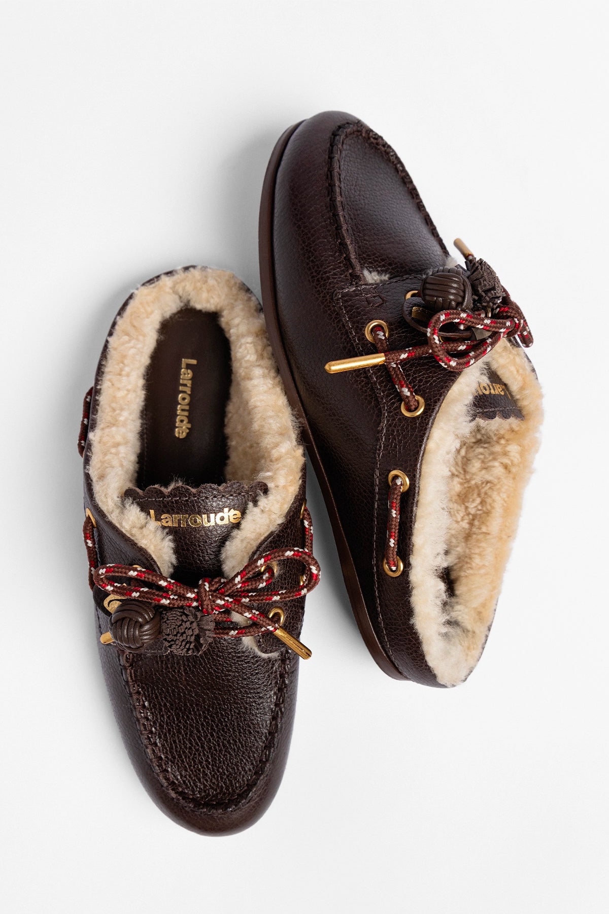 Cyprus Shearling Mule Brown Leather - Larroude