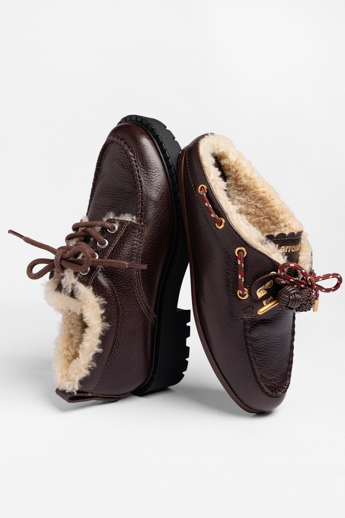Cyprus Shearling Mule Brown Leather - Larroude