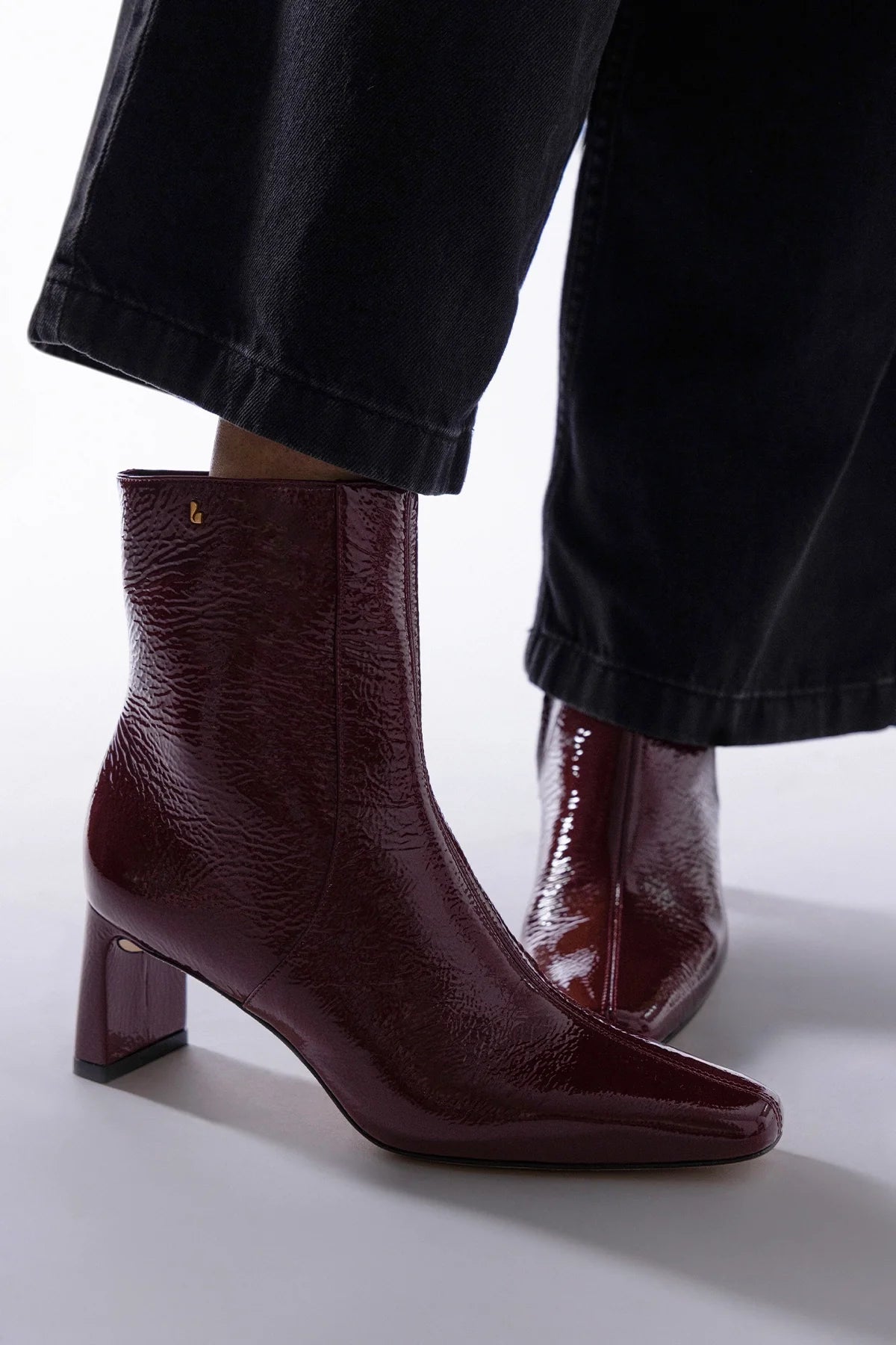 Alexis Boot Burgundy Patent Leather - Larroude