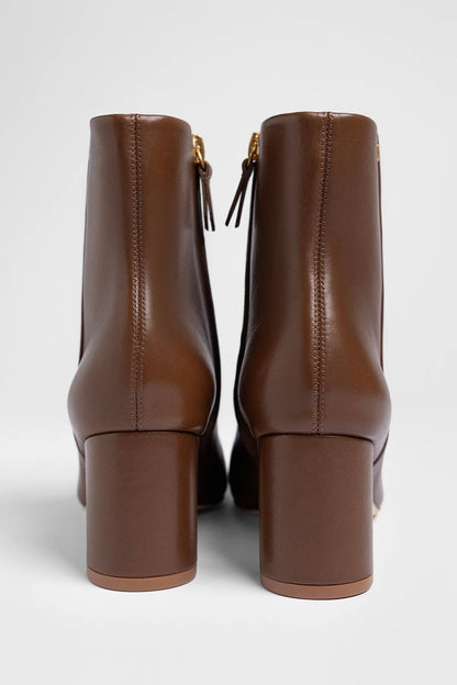 Gloria Boot Burnt Umber Leather - Larroude