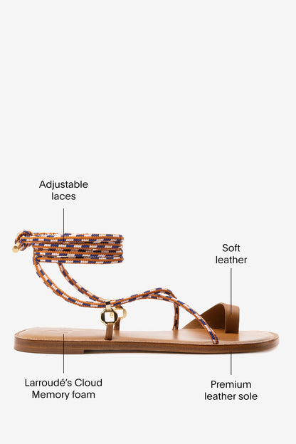 Antibes Flat In Caramel Leather - Larroude