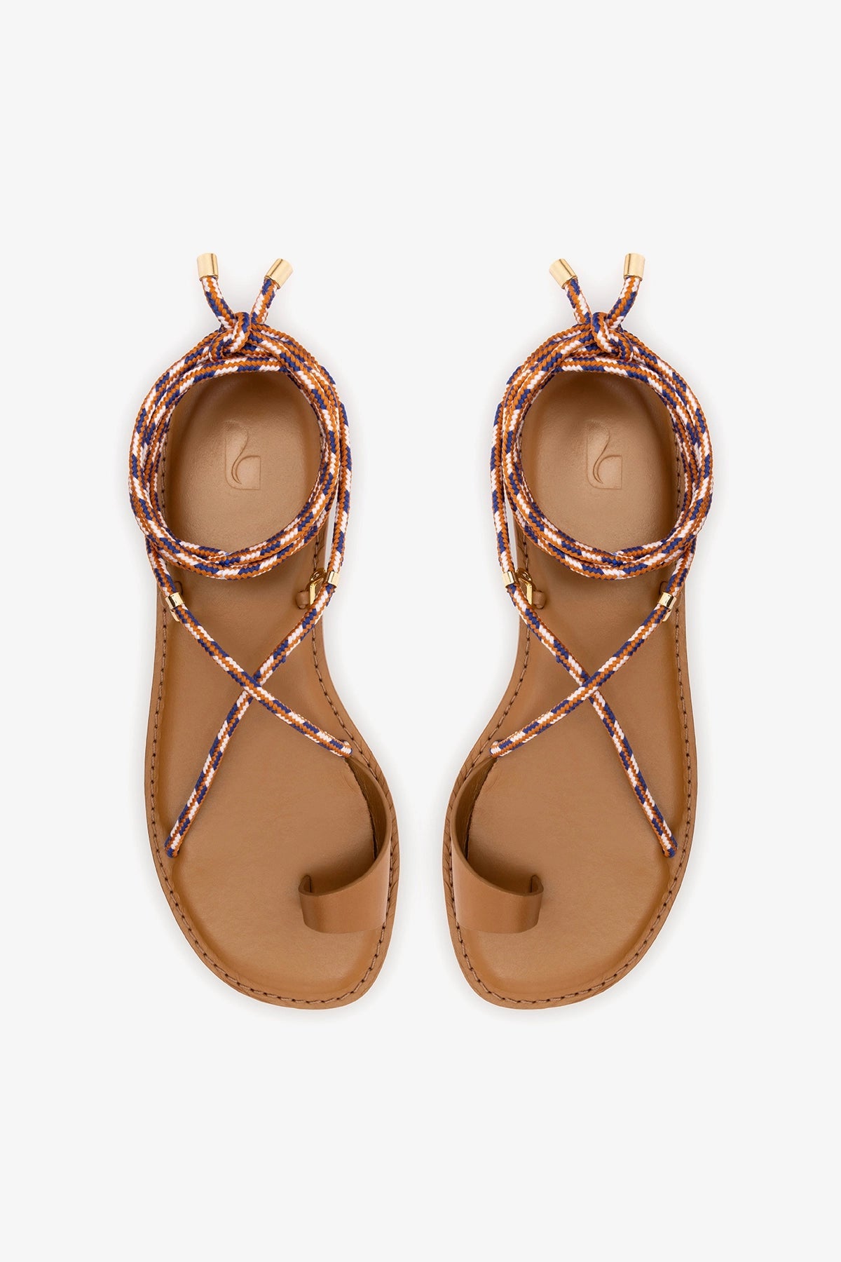 Antibes Flat In Caramel Leather - Larroude