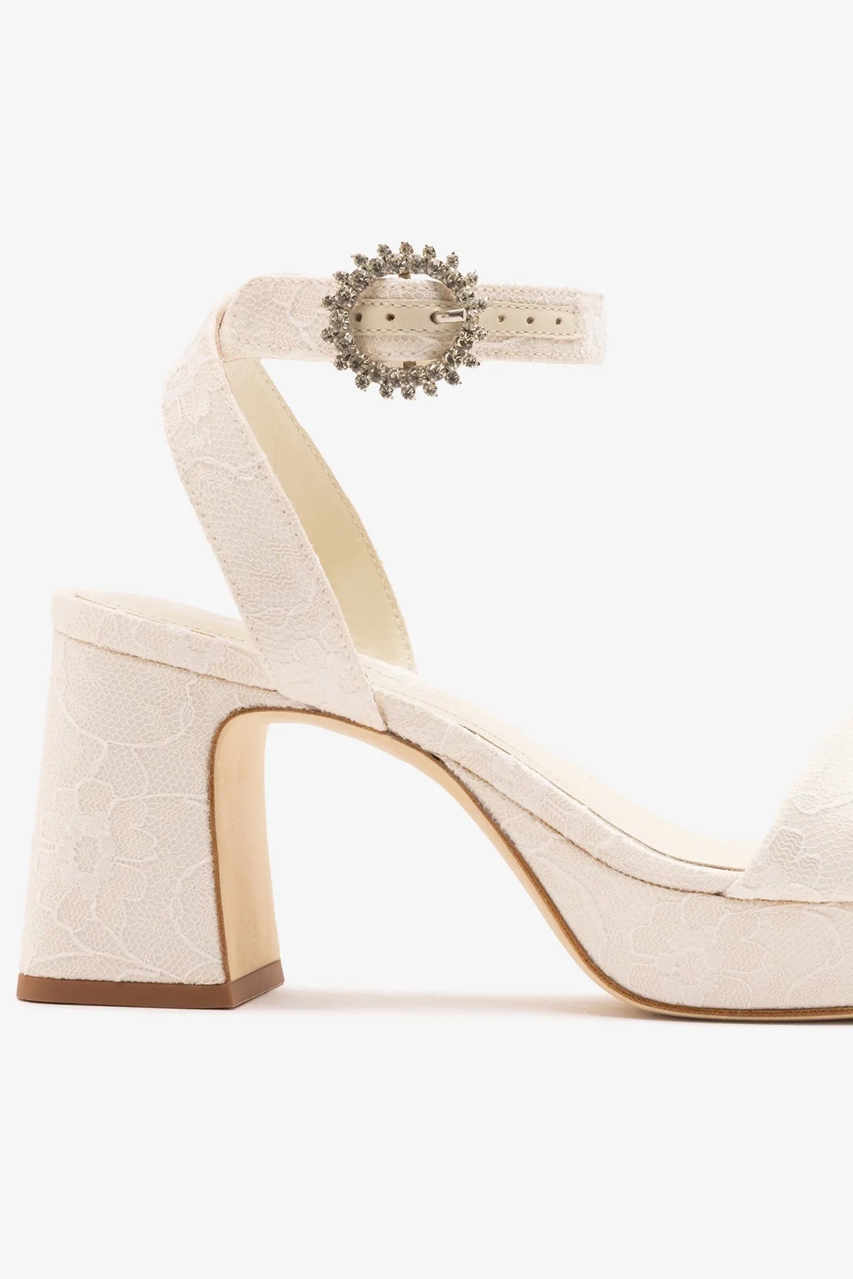 Larroudé x Markarian: Dolly Low Sandal White Lace - Larroude