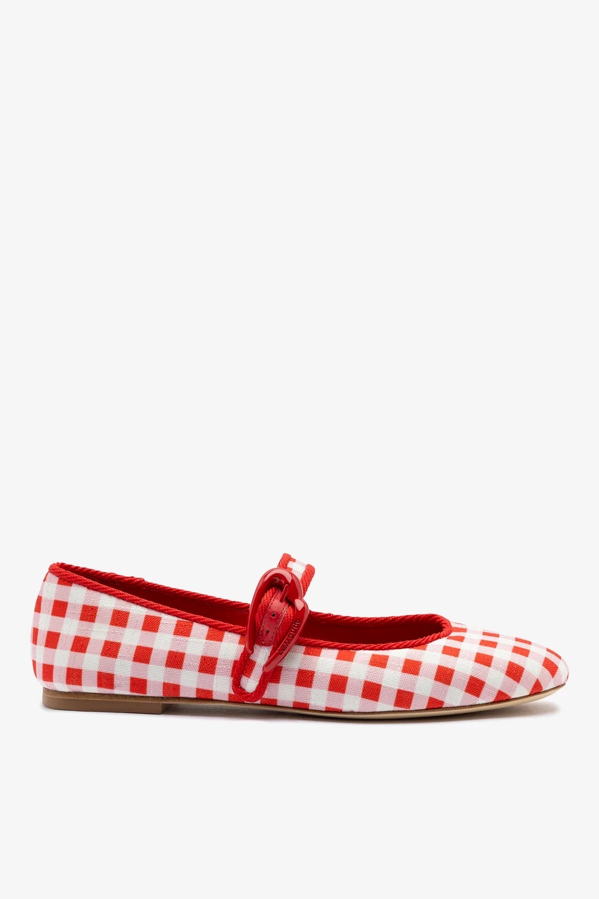 Verona Ballet Flat Scarlet Printed Fabric - Larroude