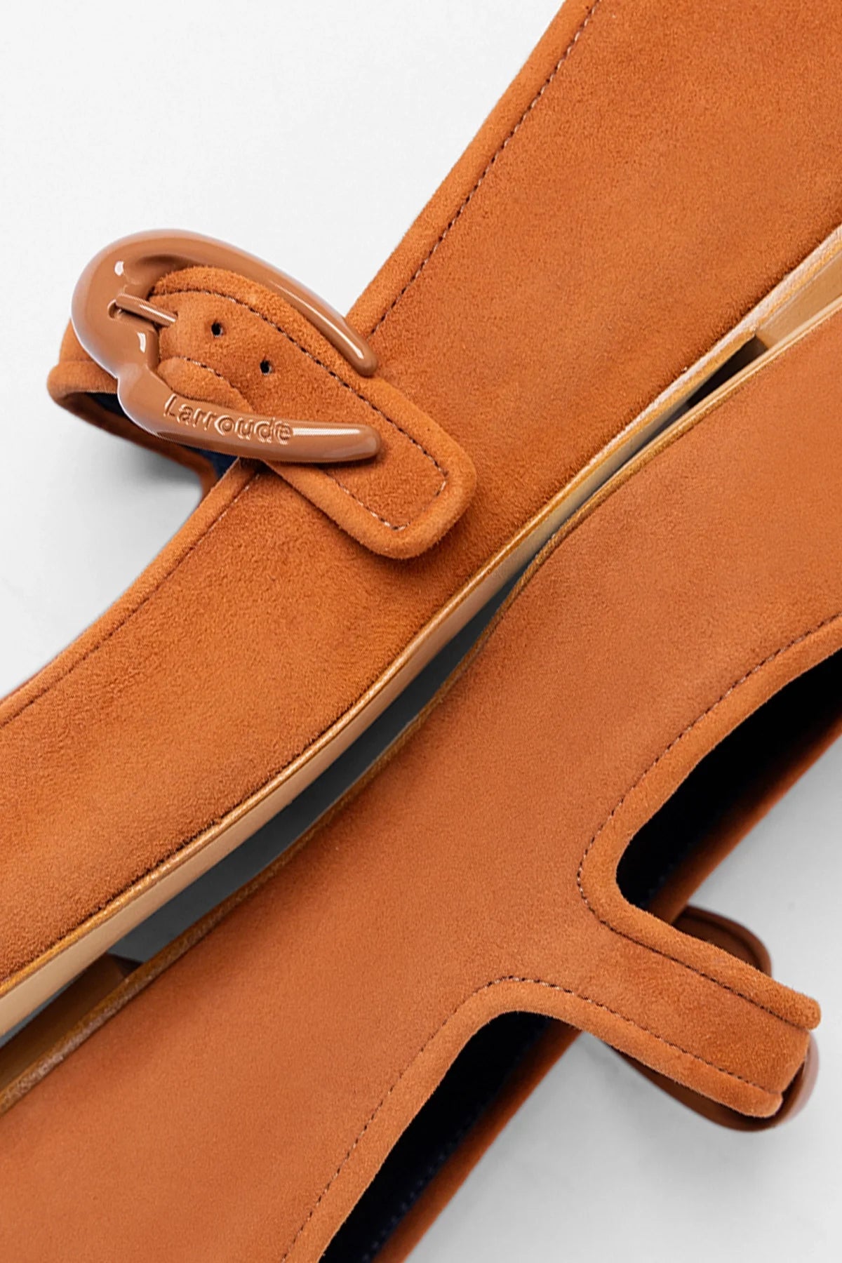 Verona Ballet Flat Chestnut Suede - Larroude
