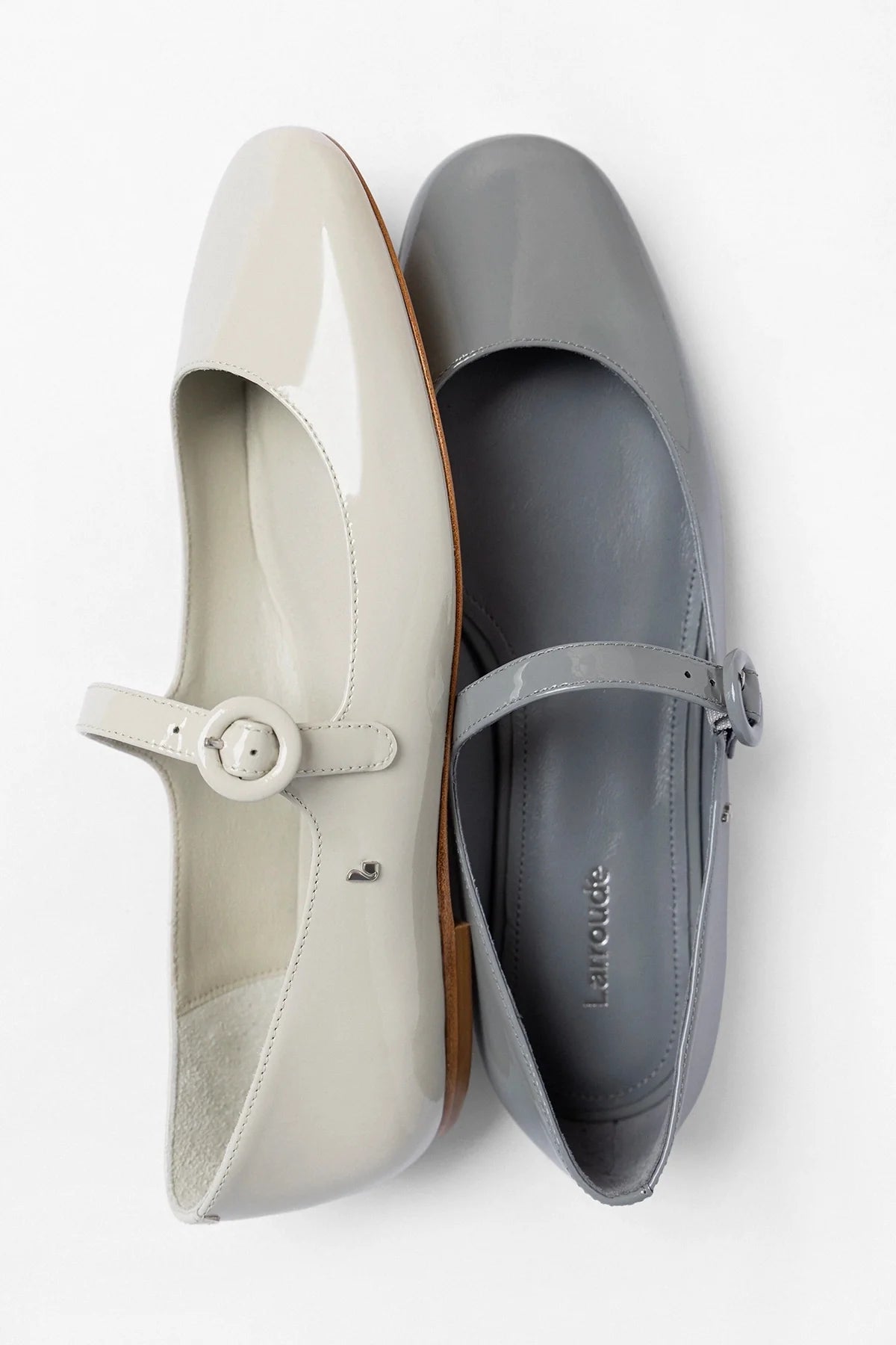 Blair Ballet Flat Titanium Patent Leather - Larroude