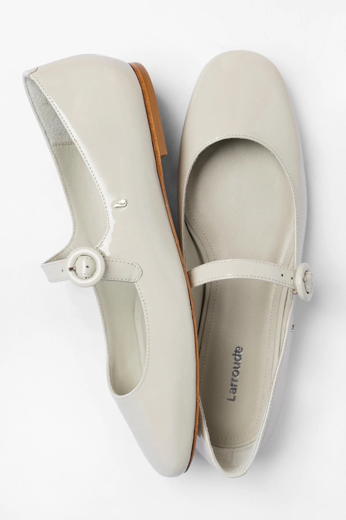 Blair Ballet Flat Moon Gray Patent Leather - Larroude
